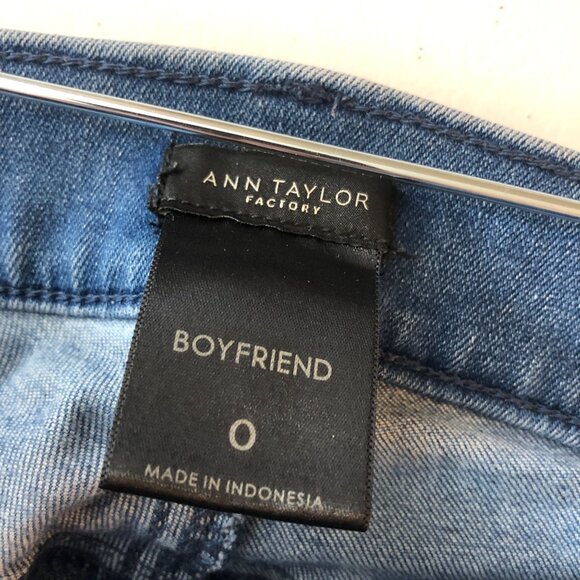 Ann Taylor Womens Boyfriend Jeans Medium Wash Stretch 0 - Picture 4 of 5